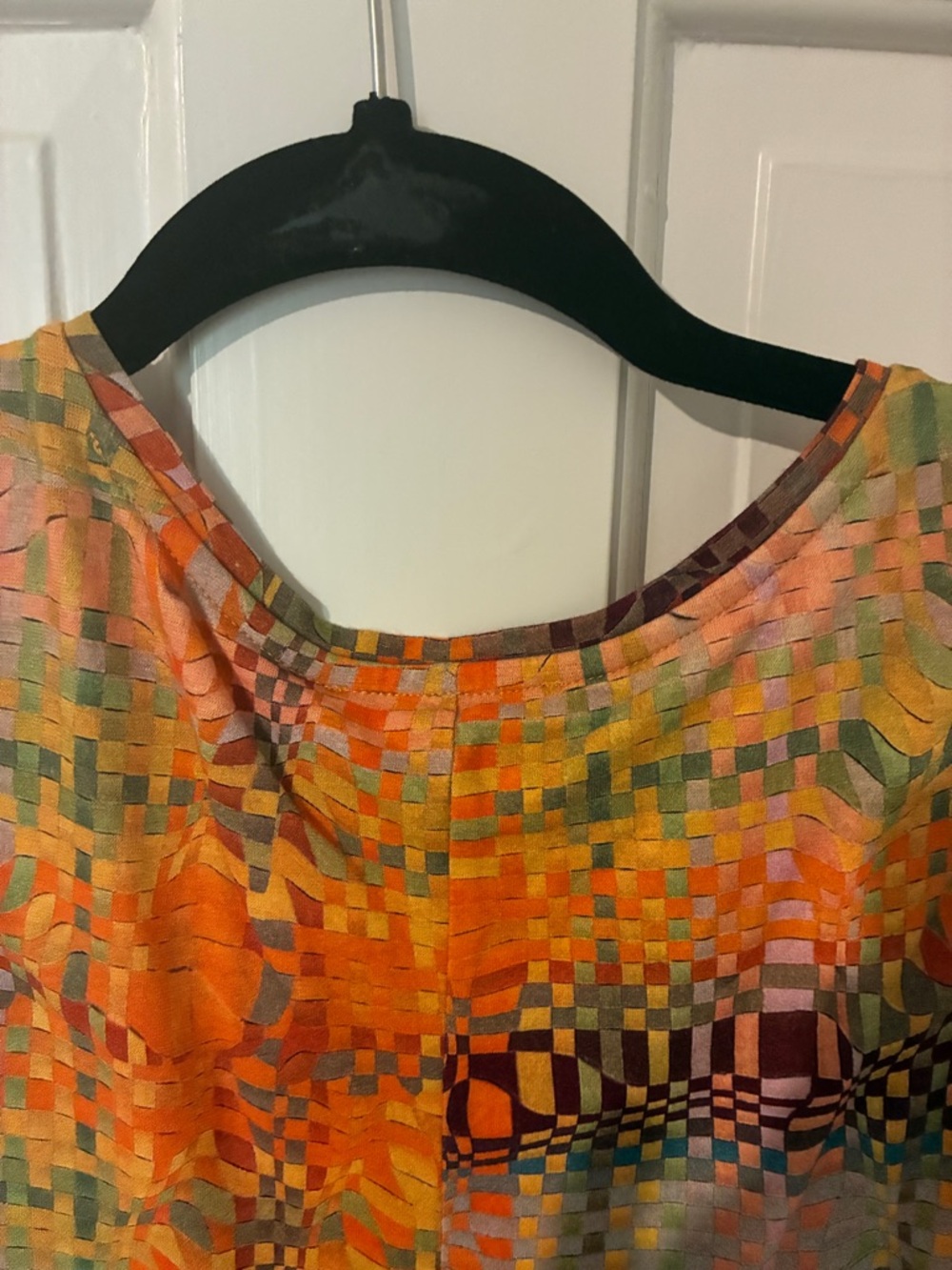 Paloma Wool Multicolor Orange Mosaic Print Ruched - Picture 6 of 10